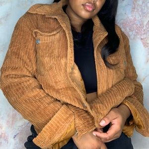Brown Corduroy Coat - Thick Outerwear Jacket